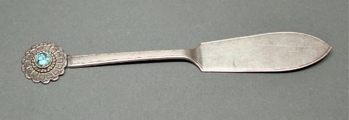Old Navajo Butter Knife of Turquoise and Silver