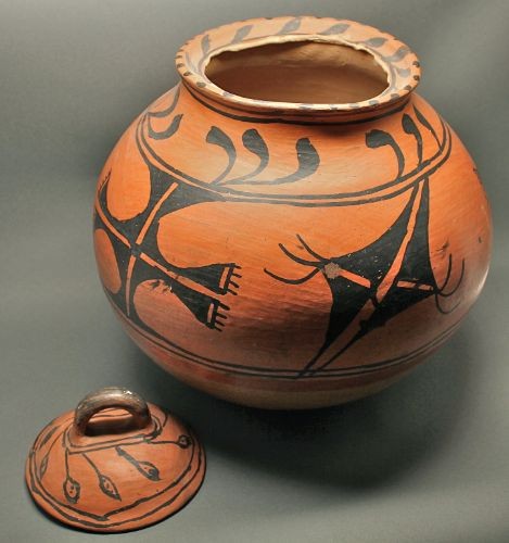 Historic Black on Red San Ildefonso Jar