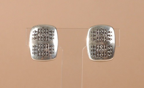 Norbert Peshlakai Silver Speaker Earrings