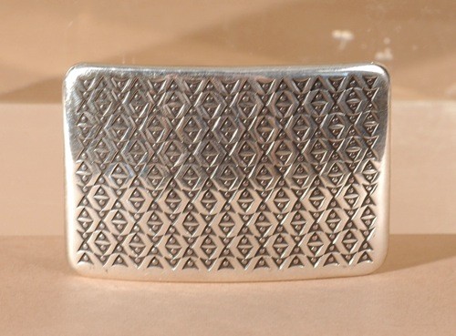 Norbert Peshlakai Silver Diamond Stamp Buckle