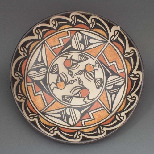 Large Bird Pottery Plate by Robert Tenorio