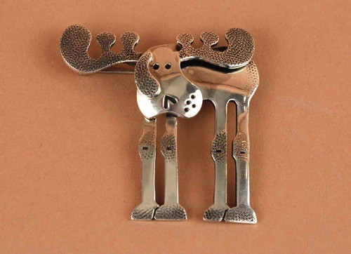 Darrell Jumbo Silver Moose Pin