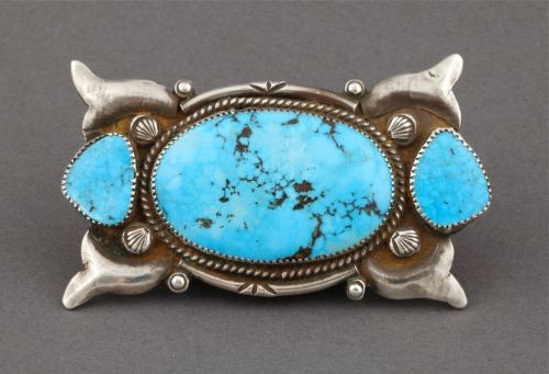 Old Navajo Pin - Turquoise & Silver