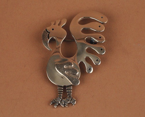 Darrell Jumbo Silver Rooster Pin