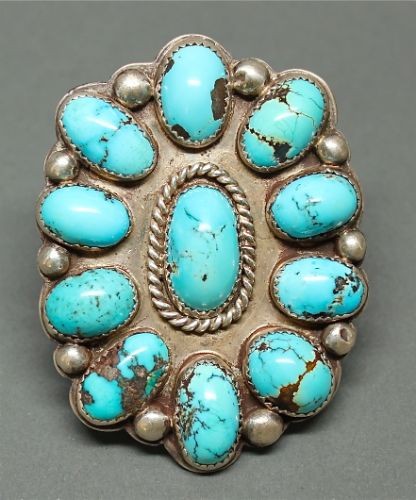 Tony Aguilar Large Persian Turquoise Ring