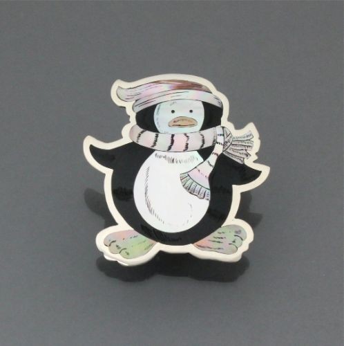 Dale Edaakie Zuni Inlay Penguin Pin