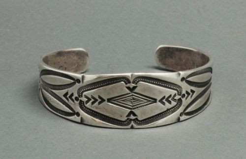 Early Ingot Silver Stamped Bracelet