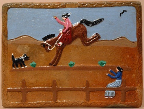 Elizabeth Manygoats Bucking Bronco Tile