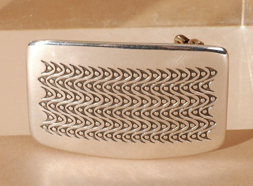 Norbert Peshlakai Stamped Silver Buckle
