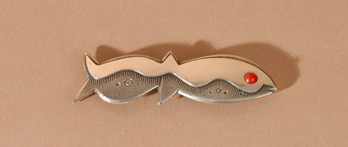 Norbert Peshlakai Silver Fish Pin