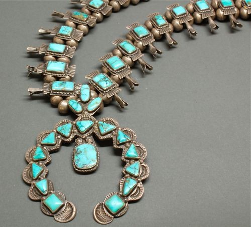 Old Box Bow Squash Blossom Necklace