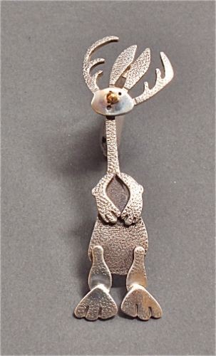 Darrell Jumbo Silver and Gold Jackalope Pin