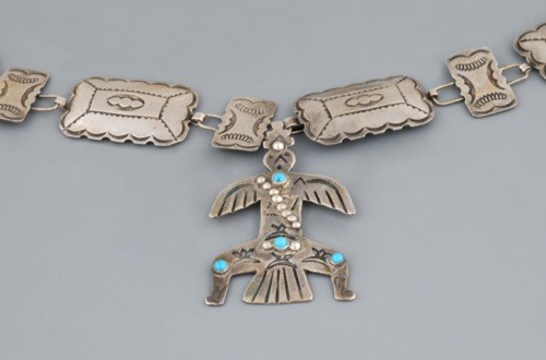 Silver Link Belt with Knifewing God Buckle