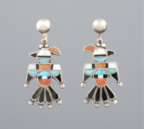 Inlay Thunderbird Earrings