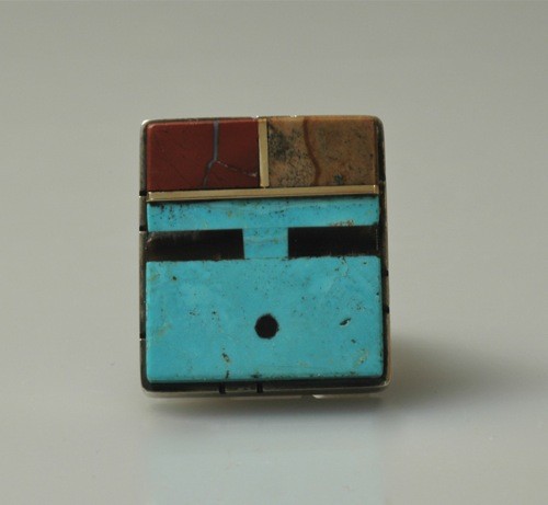 Raymond Sequaptewa Ring of  A Katsina Face