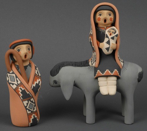 Linda Lucero Fragua Flight Into Egypt Pottery Scene