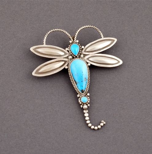 Turquoise Dragonfly Pin by Herman Smith