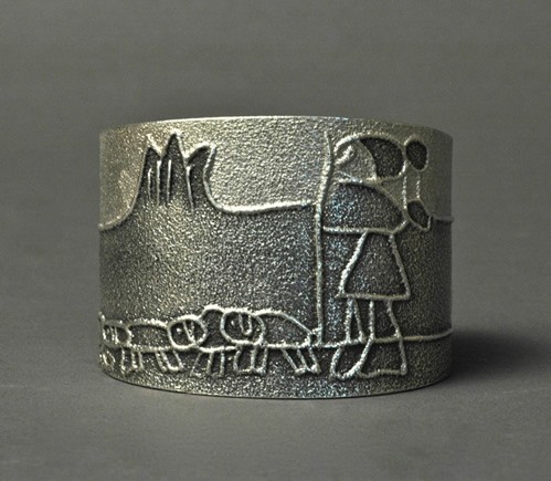 Robert Begay Bracelet of Grandmother and Sheep