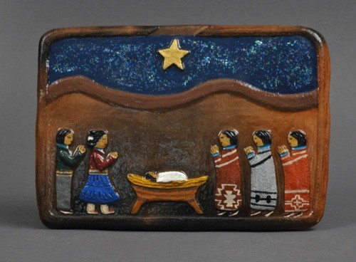 Elizabeth Manygoats Pottery Tile Nativity 