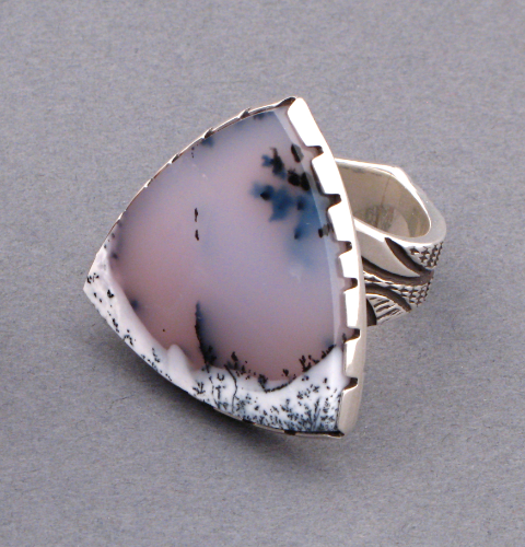 Jared Chavez Ring of Dendritic Opal