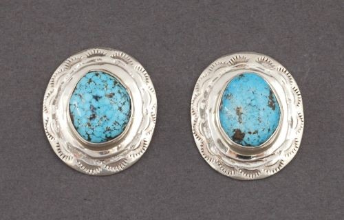 Wayne Aguilar Silver and Turquoise Earrings
