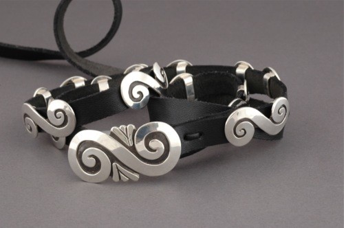 Debbie Silversmith Skinny Concho Belt with Swirls