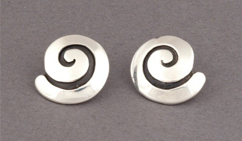 Debbie Silversmith Silver Swirl Earrings Medium