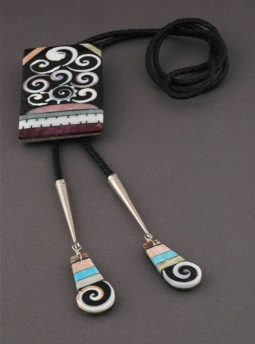 Inlay Bolo With Swirls by Mary Tafoya