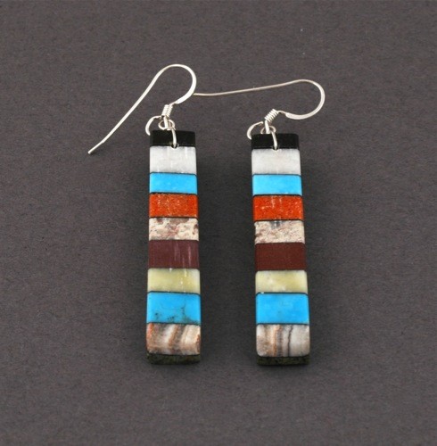 Dangle Inlay Earrings by Mary Tafoya
