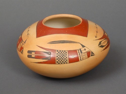 Dextra Quotskuyva Jar with Birds and Prayer Feathers