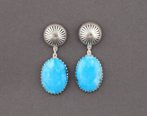 Debbie Silversmith Dangle Earrings with Sleeping Beauty Turquoise