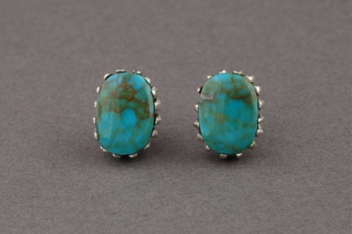 Debbie Silversmith Earrings of Turquoise Mountain Studs