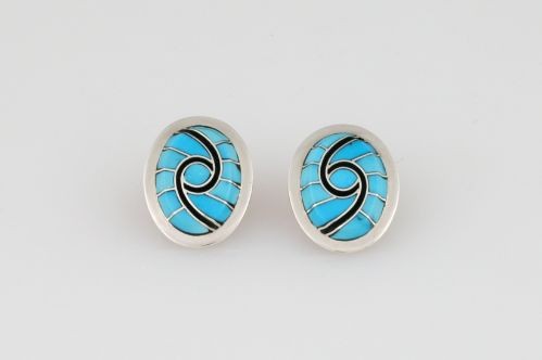 Dickie Quandelacy Inlaid Turquoise Earrings