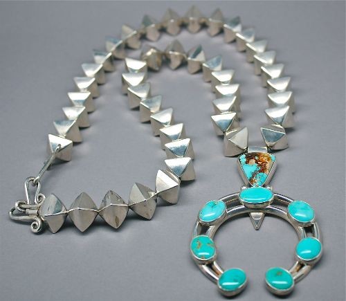McKee Platero Necklace with Turquoise Naja