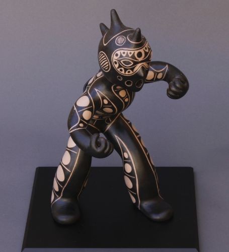 Crouched Warrior Figure by Lisa Holt and Harlan Reano