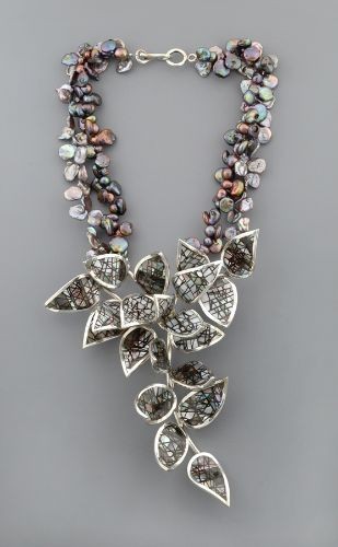 Colin Coonsis Necklace of Inlay Leaves