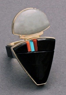 Richard Chavez Ring of Contrasting Jade