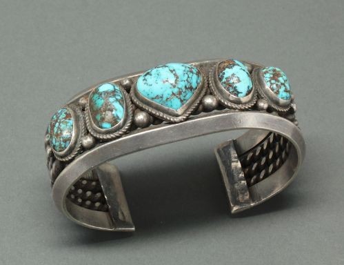 Old Bracelet with Domed Turquoise Stones