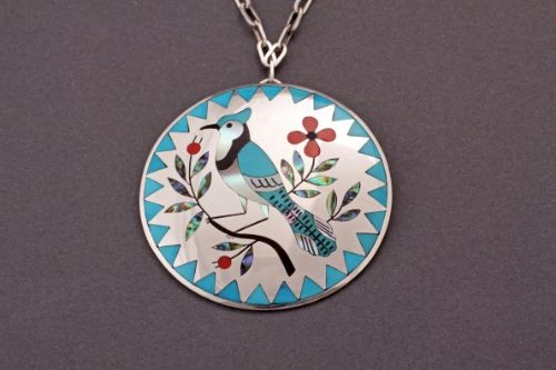 Dennis and Nancy Edaakie Bluebird Pendant