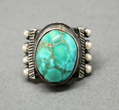 Early Ring With Domed Turquoise