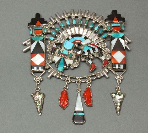 Zuni Rainbow Man Dangle Pin