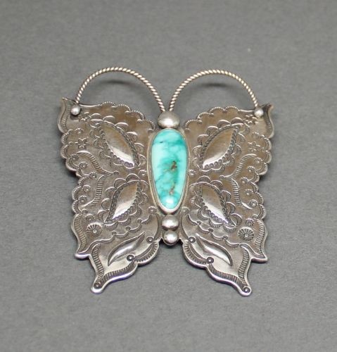 Perry Shorty Pin of Butterfly With Turquoise