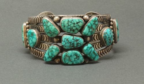 Large Harry H. Begay Bracelet with Fine Turquoise