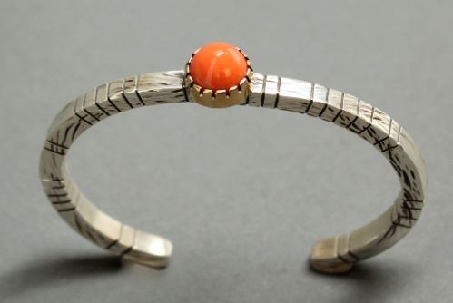 Yazzie Johnson and Gail Bird Bracelet of Orange Coral
