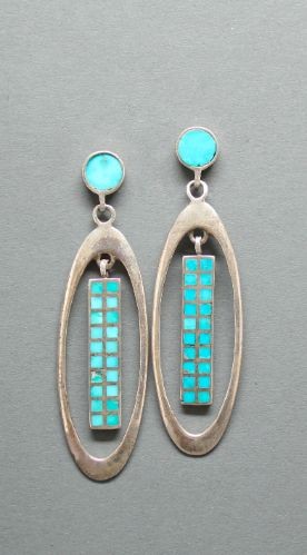 Old Zuni Dangles of Channel Inlay