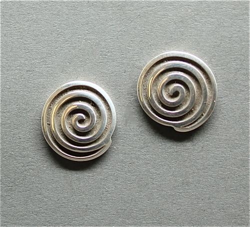 Sylvia Begay Silver Swirl Earrings