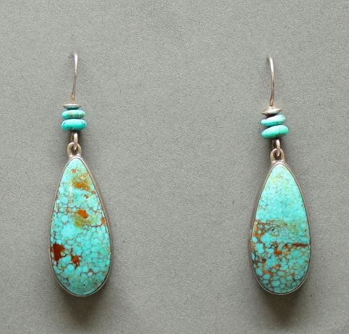 Sylvia Begay Turquoise Dangle Earrings