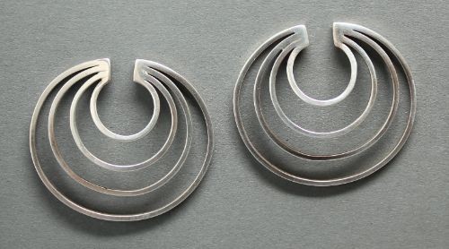 Sylvia Begay Silver Band Earrings