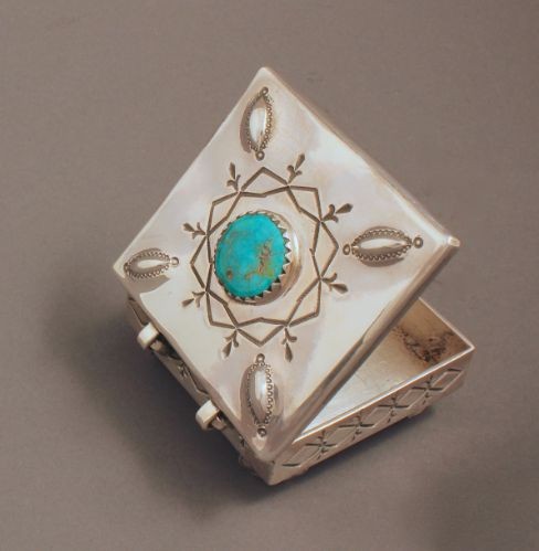 Greg Lewis Silver Box with Turquoise