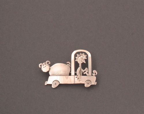 Darrell Jumbo Pin of Rooster in Truck